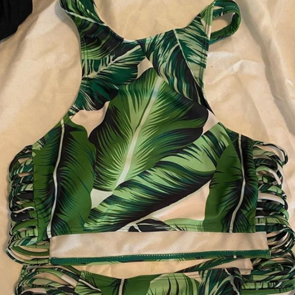 Monstera / palm  bikini two piece
